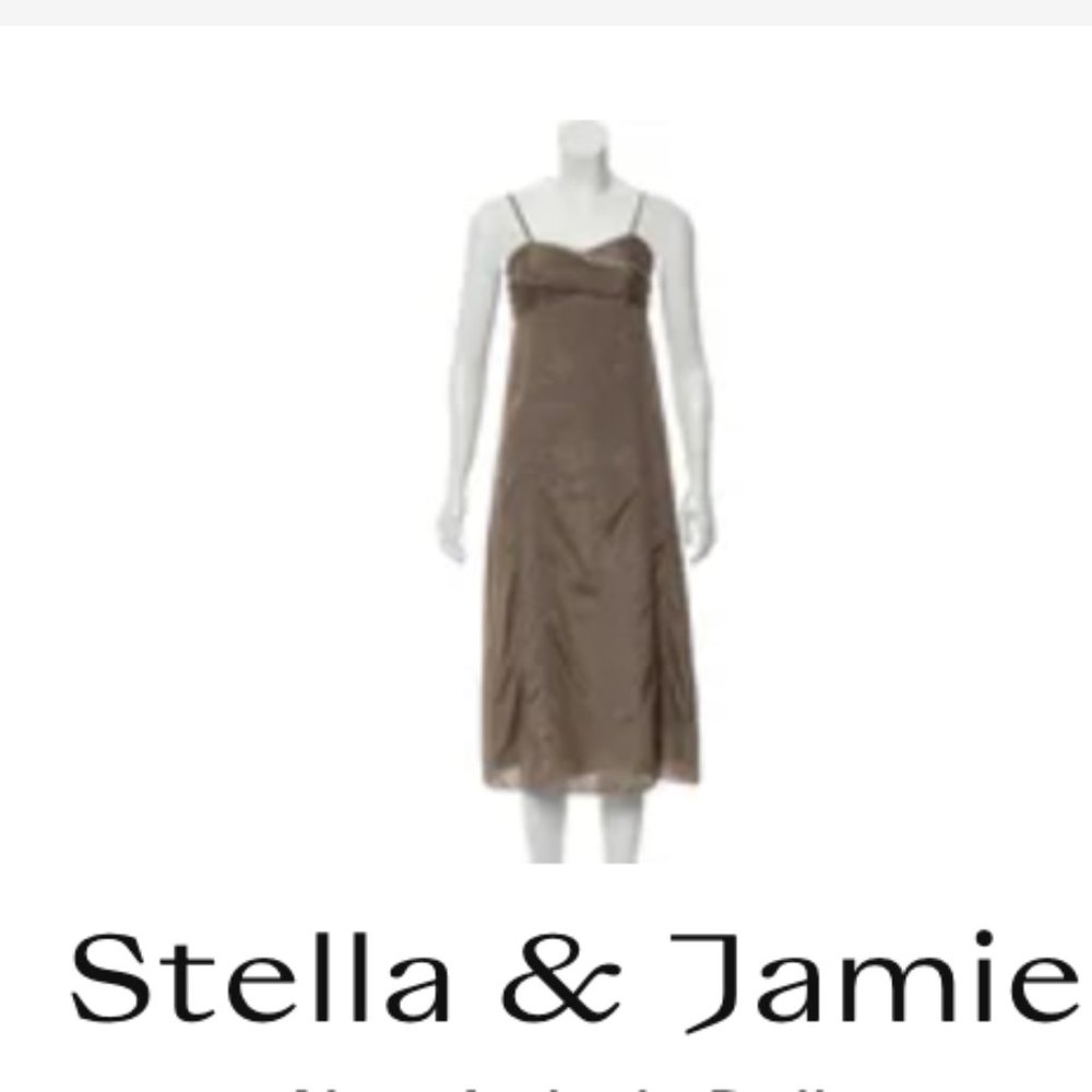 Stella & Jamie Silk Midi Party Dress Size S